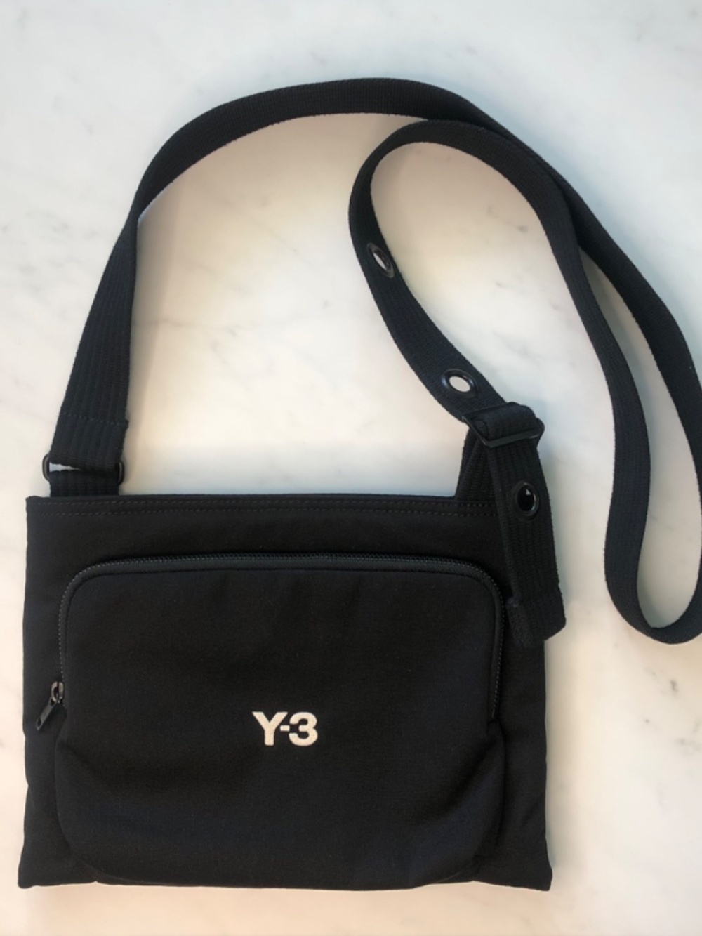 New w/o Tags Y-3 Yohji Yamamoto Canvas Crossbody Bag, Black